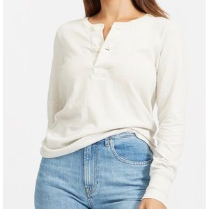 NWT Everlane Oatmeal Button Down Henley Size M